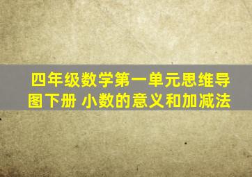 四年级数学第一单元思维导图下册 小数的意义和加减法